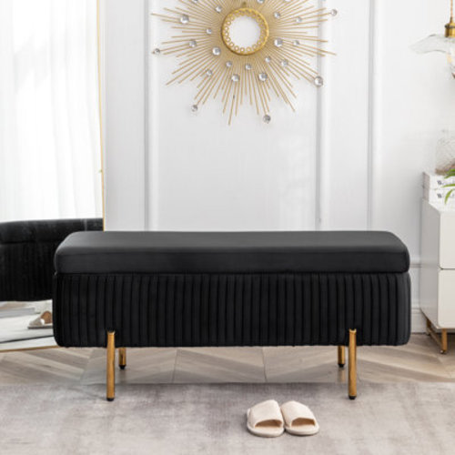 Mercer41 Miajah Velvet Upholstered Flip Top Storage Bench & Reviews | Wayfair