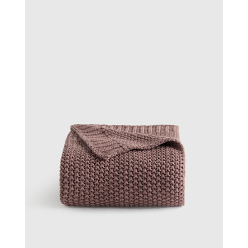 Cotton Fisherman Throw in Fig