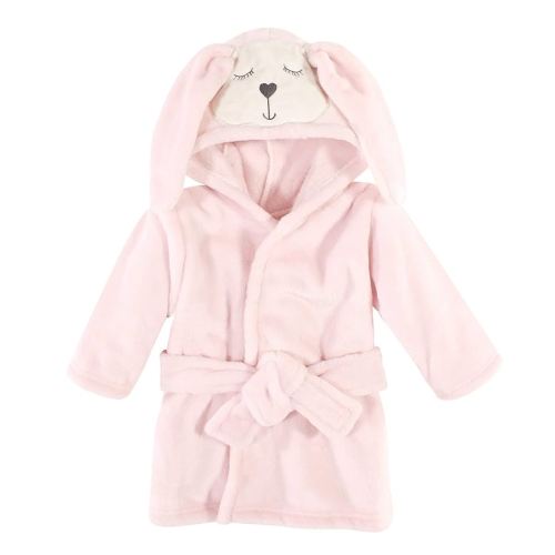 Hudson Baby Unisex Baby Plush Animal Face Bathrobe, Modern Bunny, 0-9 Months
