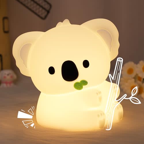 CoolGift Mart Koala Gifts, Cute Koala Silicone Night Light, Touch Control & Timer, USB Rechargeable, Suitable for Breastfeeding Reading Working Sleep for Baby Kids Teens Adults