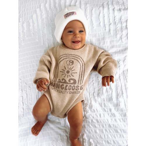 Hang loose baby grom speckled knit bodysuit