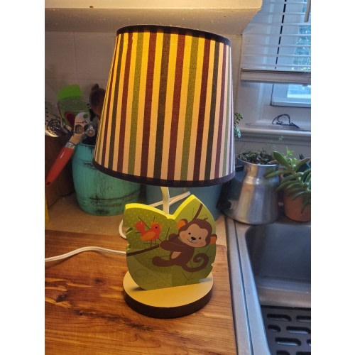 EUC Children's Lamp Monkey Jungle Theme Nursery Tested and Works