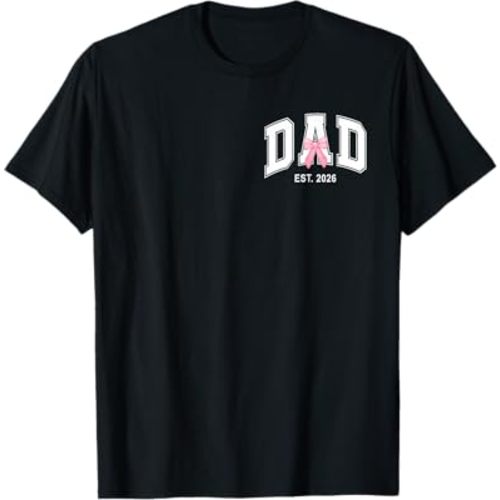 Soon to Be Daddy of Baby Girl 2026 Pink Coquette Logo Pocket T-Shirt