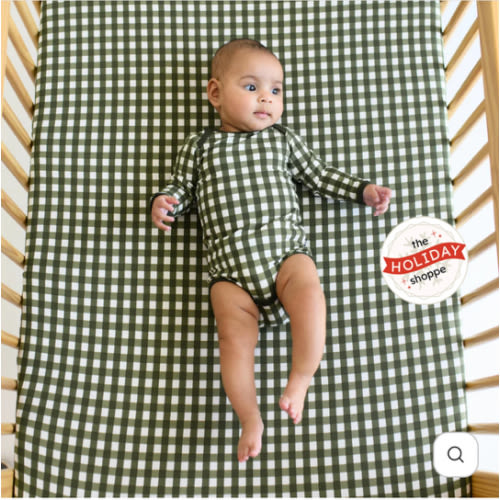 Crib Sheet in Gingham Fir
