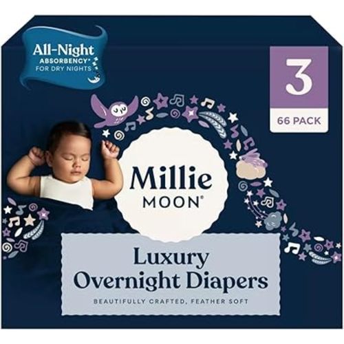 Millie Moon Overnight Diapers Size-3 Count-66 Soft & Leak Protetion Hypoallergenic