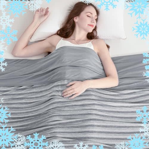 Ailemei Direct Cooling Blanket for Hot Sleepers, Double Sided Cold Effect, King Size Lightweight Breathable Summer Blankets for Bed,Transfer Heat to Keep Body Cool for Night Sweats,108"x90"