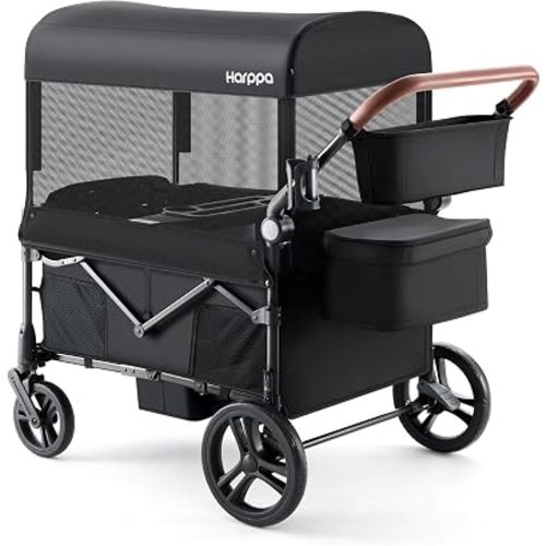 Harppa Remy XL Wagon Stroller for 4 Kids, 280Ibs Capacity with 4 Seater