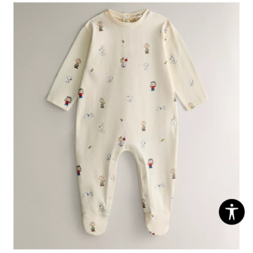 PEANUTS™ CHILDREN’S FOOTED ROMPER - Light lime green | ZARA United States