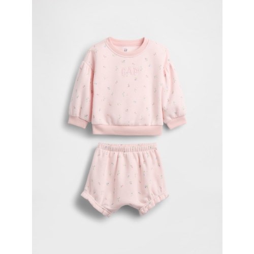 Baby VintageSoft Floral Logo Outfit Set