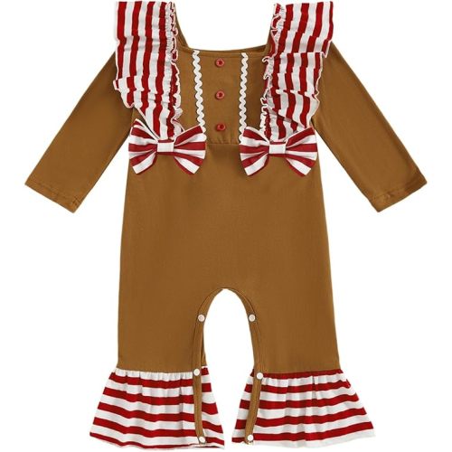 Newborn Baby Boy Girl Outfit First Christmas Footed Jumpsuit Romper Long Sleeve Fall Winter Footie Clothes