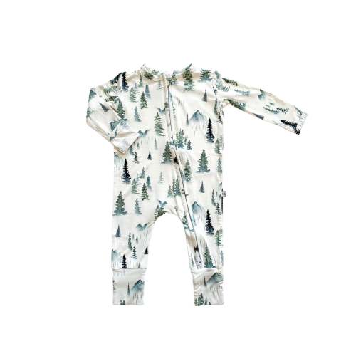 Zipper Romper - Green Forest
