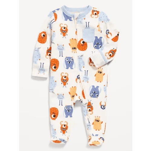 2-Way-Zip Sleep & Play Pocket Footed One-Piece for Baby | Old Navy