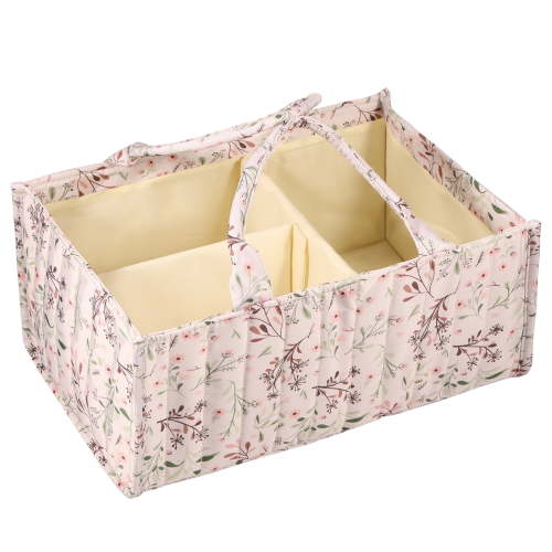 Floral Diaper Caddy Organizer, Stylish Nursery Storage Basket, Gift for Baby Shower, Baby Registry Must Have, Newborn Essentials
