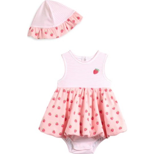 Strawberries Skirted Bodysuit & Sun Hat Set, 6M