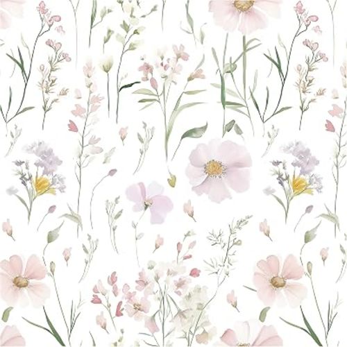Floral Peel and Stick Wallpaper Boho Contact Paper 17.3"×393"