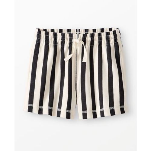 French Terry Striped Midi Shorts