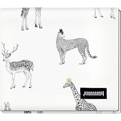 Dono&Dono All Seasons Cotton Cuddle Blanket for Babies and Kids (Retro Animal)