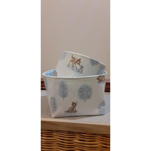 Set of Bambi fabric storage baskets, deer nursery storage baskets, Bambi and Thumper organization / storage baskets, baby boy gift