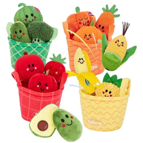 Baby Sensory Toys, 16 PCS My First Fruit Vegetable Color Sorting Play Food Crinkle, Rattle, Baby Toys 6-12 Months Montessori Toys for 1 Year Old Boy Girl Gifts 6 9 Month Old Toy One Year Old