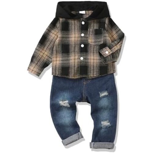 XUANHAO Toddler Boy Clothes Infant Baby Boy Outfits 12 18 24 Months 2T 3T 4T 5T Hoodie Jeans Pants Set Fall Winter Clothing