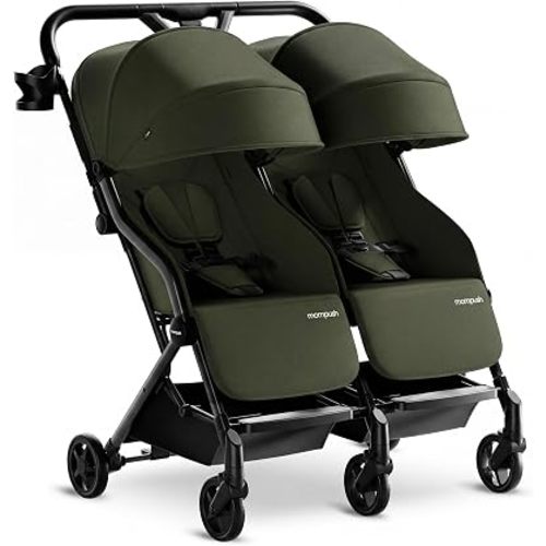 Mompush Lithe Double Stroller, Lightweight Side by Side, Infant & Toddler