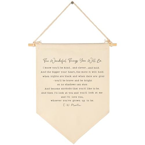 Nursery Wall Hanging Banner-Literature Theme-Baby,Shower Birthday Christmas Gift-Canvas Banner Pennant Flag Sign Wall Art Decor for Baby Room Kids Room Playroom-the Wonderful Things