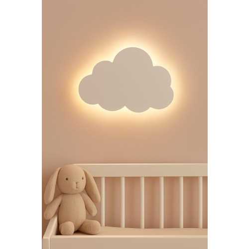 Handmade Wooden Cloud Night Light: Kids Nursery LED Wall Lamp