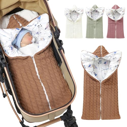 Colorful Newborn Baby Swaddle Blanket Wrap,Infant Toddler Thick Knit Soft Warm Fleece Receiving Blanket Swaddle Sleeping Bag Sack Stroller Wrap for 0-12 Month Baby (New Coffee)
