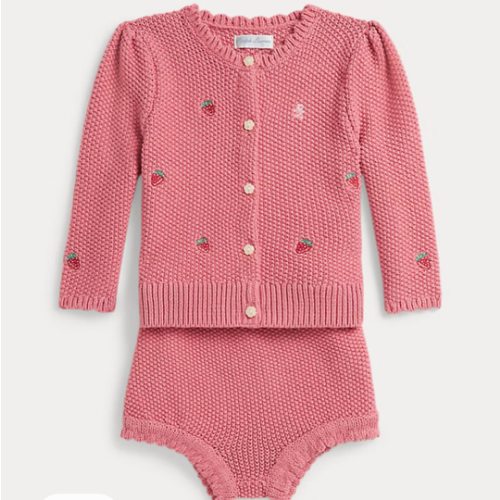 Strawberry Cotton Cardigan & Short