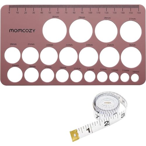 Momcozy Nipple Ruler for Flange Sizing, Soft & Flexible Silicone Measurement Tool for Breast Pump Sizing, Compatible with Momcozy, Medela, Spectra, Lansinoh, Easy to Use for Comfortable Pumping