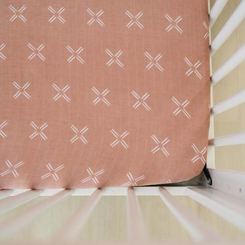 Mebie Baby Just Peachy Fitted Crib Sheet - 100% Cotton Muslin, Soft & Breathable - Sweet Girls Nursery – Project Nursery