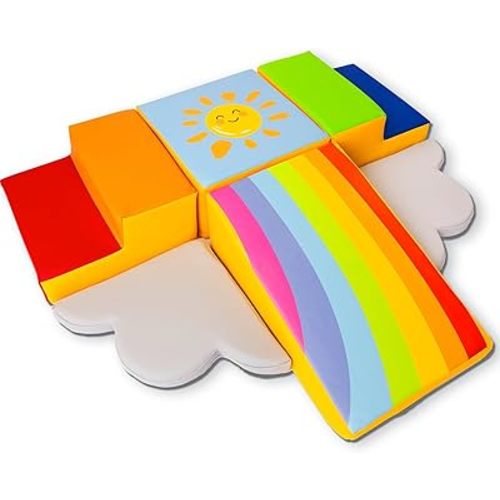 Foam Climbing Blocks 6-Piece Set - Indoor Climbing Toys for Toddlers Ages 1 to 4 Years - Soft Play Equipment that Builds Motor Skills and Balance