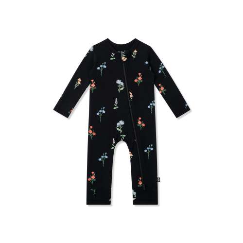 Zippered Romper in Midnight Wildflower