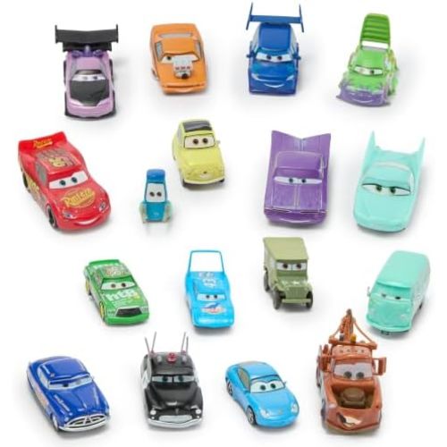 Disney Store Official Cars Mega Figure Set - 17 Fully Sculpted Figurines - Includes Lightning McQueen, Mater, Sarge, & More - Perfect Cars Gift Set for Fans of Toy Figures & Playsets