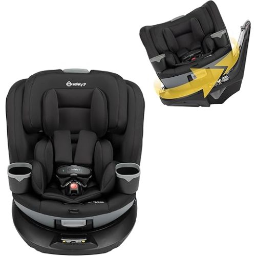 Safety 1st Turn and Go 360° DLX Rotating All-in-One Convertible Car Seat, 10 Years of Use, Rear-Facing to Booster, Effortless Recline, SecureTech™ Magnetic Chest Clip - Hexagon Horizon