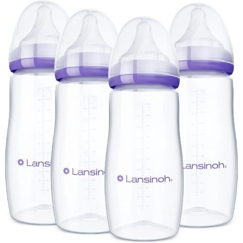 Lansinoh Anti-Colic Baby Bottles, 11 Ounces, 4 Count