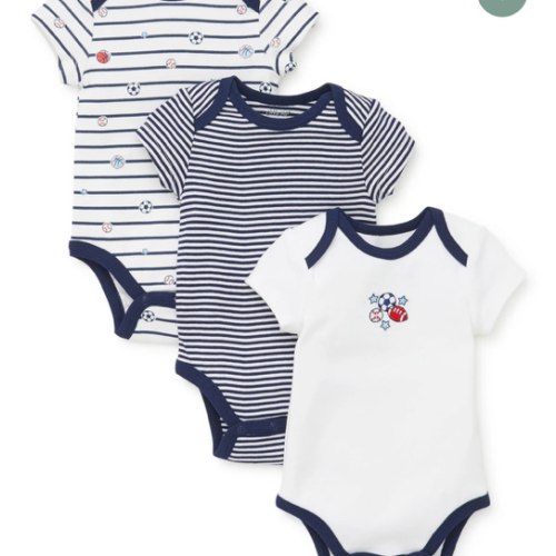 Sports Star 3-Pack Bodysuits