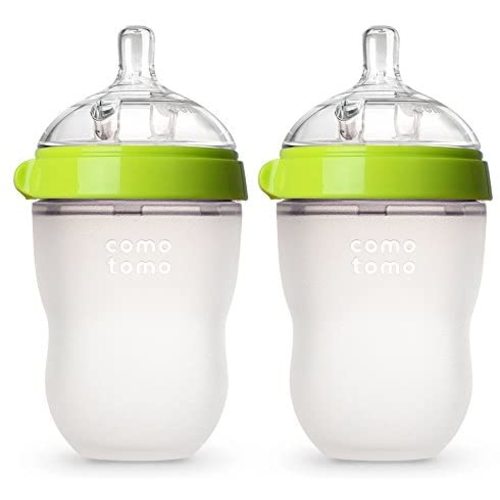Comotomo Baby Bottle, Green, 8 Ounce (2 Count)