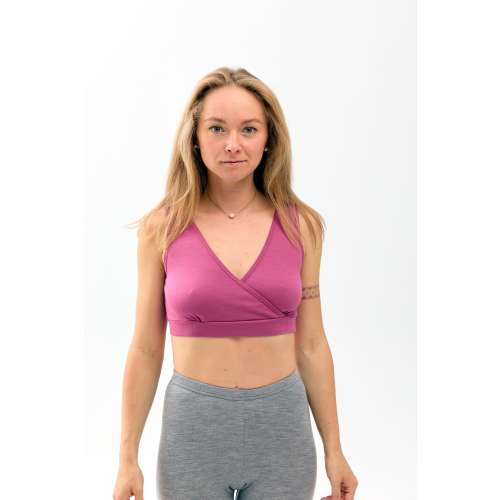 Merino wool / Bamboo Bra. Pink. Hypoallergenic Comfortable Breathable Bralette.  Nursing bra