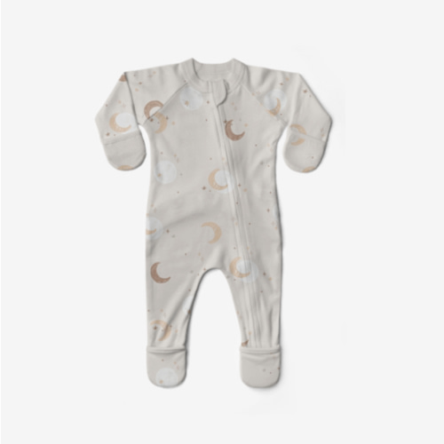 Goumi Kids Grow With You Footie- Snug Fit - Luna, 0-3 M
