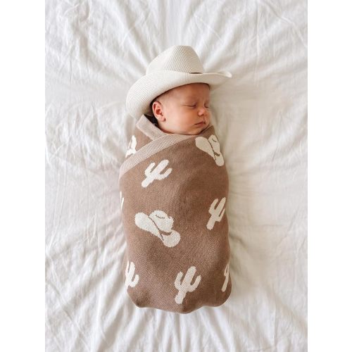 Cactus Jacquard Baby Blanket, 30"x40" Two-Sided Breathable Throw Blanket for Boys and Girls, Newborn Infant Toddler Ideal for Gift
