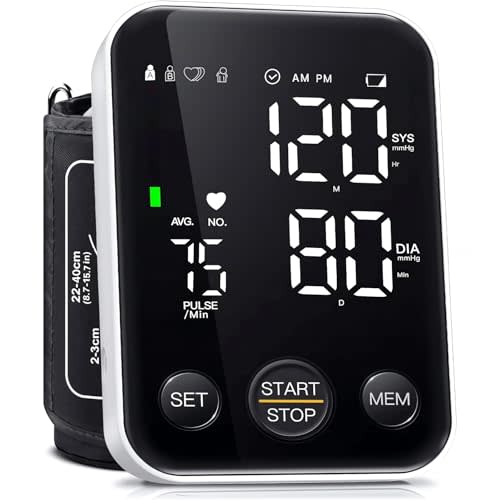 Oklar FDA Cleared Blood Pressure Monitor Upper Arm BP Machine for Home Use | Clinical Accuracy, 2x120 Memory, Large LED Display & 8.7"-15.7" Adjustable Cuff, Dual Power for Home & Travel, Black