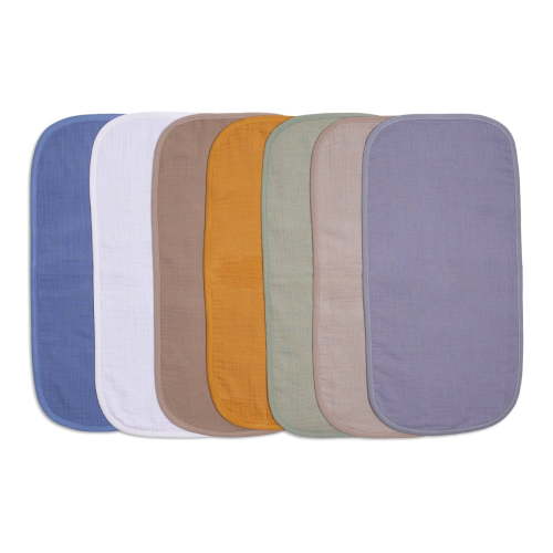 7-Pack Muslin Baby Burp Cloths, Soft And Absorbent, Unisex Newborn Bibs And Towels, Breathable Spit-Up Rags For Feeding, Nursing, And Drooling Baby Girl