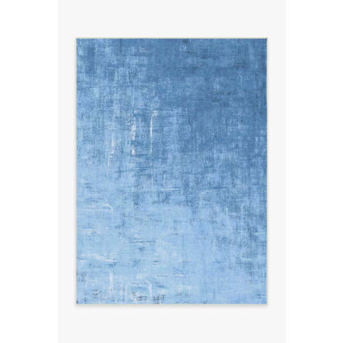 Outdoor Impasto Sky Blue Washable Flatwoven Rug | Ruggable US