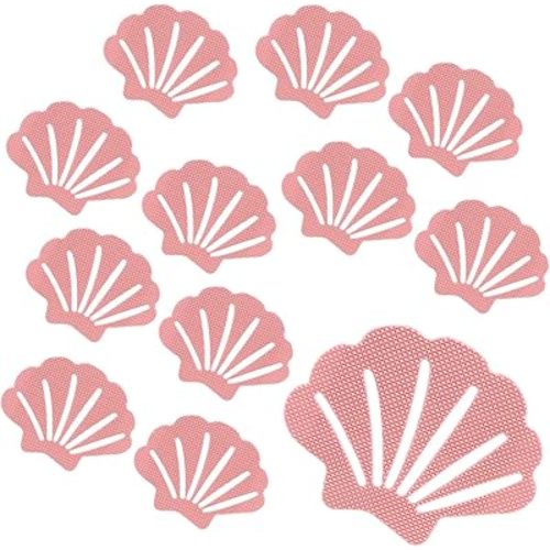 Bathtub Stickers Non Slip, Shell Shaped Tubs Safety Shower Treads, Adhesive Sticker for Bathroom Bathtub, Shower Floor,Pink(12Pcs)