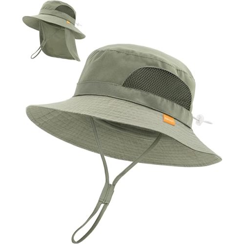 FURTALK Baby Toddler Sun Hat Bucket Hat with Neck Flap Wide Brim Hats Beach Vacation Essentials