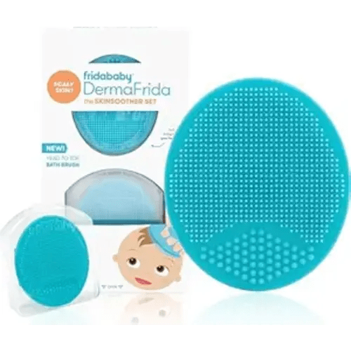 Frida Baby DermaFrida The SkinSoother Baby Bath Brush, Cradle Cap Brush for Babies, Baby Essential for Dry Skin, Cradle Cap Treatment and Eczema, 2 Pack