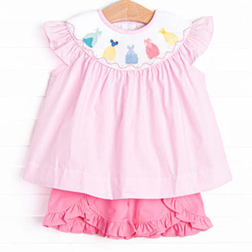 Dress-Up Dreams Smocked Short Set, Pink – Stitchy Fish