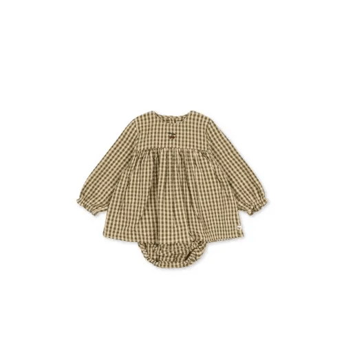 Konges Sløjd Kim Baby Romper in Avocado Check
