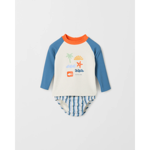 Baby Raglan Rash Vest & Nappy Cover 2 Piece Swim Set